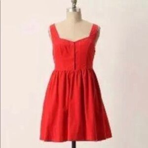 Maeve Anthro Red Mulling Spice Corduroy Casual Career Dress 2